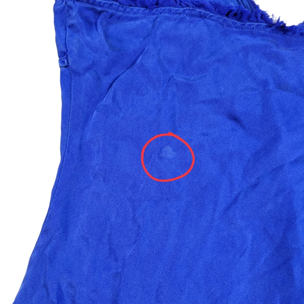 VTG Victoria's Secret Womens Dress S Royal Blue Y2K Silk Babydoll Slip Raw‎ Edge - Picture 11 of 15